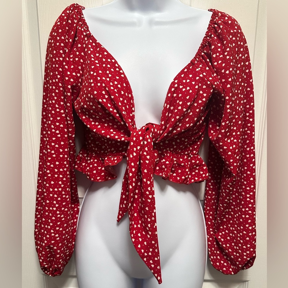 Womens Romwe front tie top size small